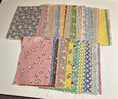 Vintage 50 Ct 5”x8” Charm Squares 1930s Reproduction Fabric Prints Aunt Grace