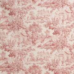 Toile de Jouy Various Colors by the Metre | Height 280cm | 100% Cotton