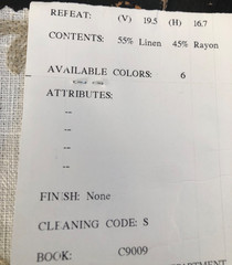 CLARKE & CLARKE Kashmir in Natural 16 3/4″ Crewel Floral Fabric Sample