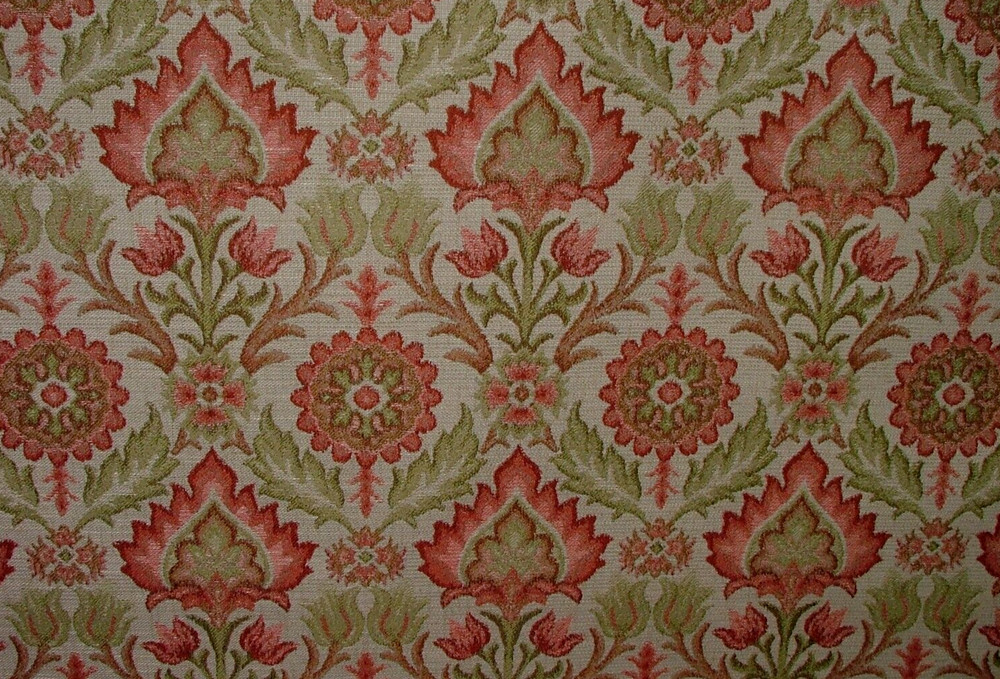 Arts And Crafts Rosso Woven Jacquard Fabric Curtain Upholstery Cushion Multi Use