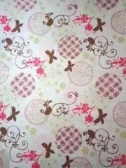 butterfly bird fun fabric pink brown swirl length 21 by 17 inch 1pc new