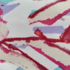 Modern Floral Abstract Twill Fabric 59×75″ Woven Polyester Blend