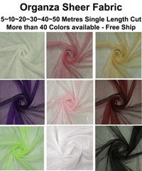 5/10/20/30/40/50 YD Sheer Organza Fabric Swag Craft Wedding Backdrop – FREE SHIP