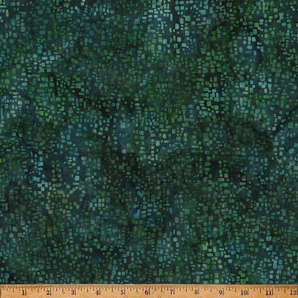 Hoffman Batiks Fabric – Bali Batik – Christmas Green Square Blender #X2655-189