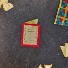 Christmas “Purses & Bows & Cards” on Black Cotton Quilting Fabric