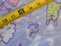 18″ Long, 43″ Wide, “Girly Girl” Accessories on Lavender Flannel, Jo-Ann, B117