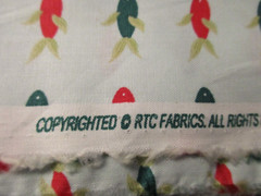 1 Fat Quarter New Cotton Fabric Red & Green Fish on Light Aqua Approx 18″ x 21″