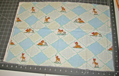 Vintage Bambi Disney Thumper Springs Industries Sz 15″x 21 1/2 ” Lt Blue & Green