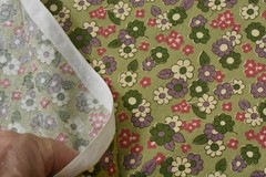 By 1/2 Yd, Lavender Cream Green & Pink Floral on Olive, Thimbleberries, V688
