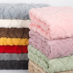 Thickend Jacquard Flannel Fabric for Pajama Soft Warm Blanket Cushion DIY Sewing