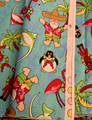 VTG Tropical Vacation Santa Flamingos Reindeer Palm Trees Tropical Fish BTFE