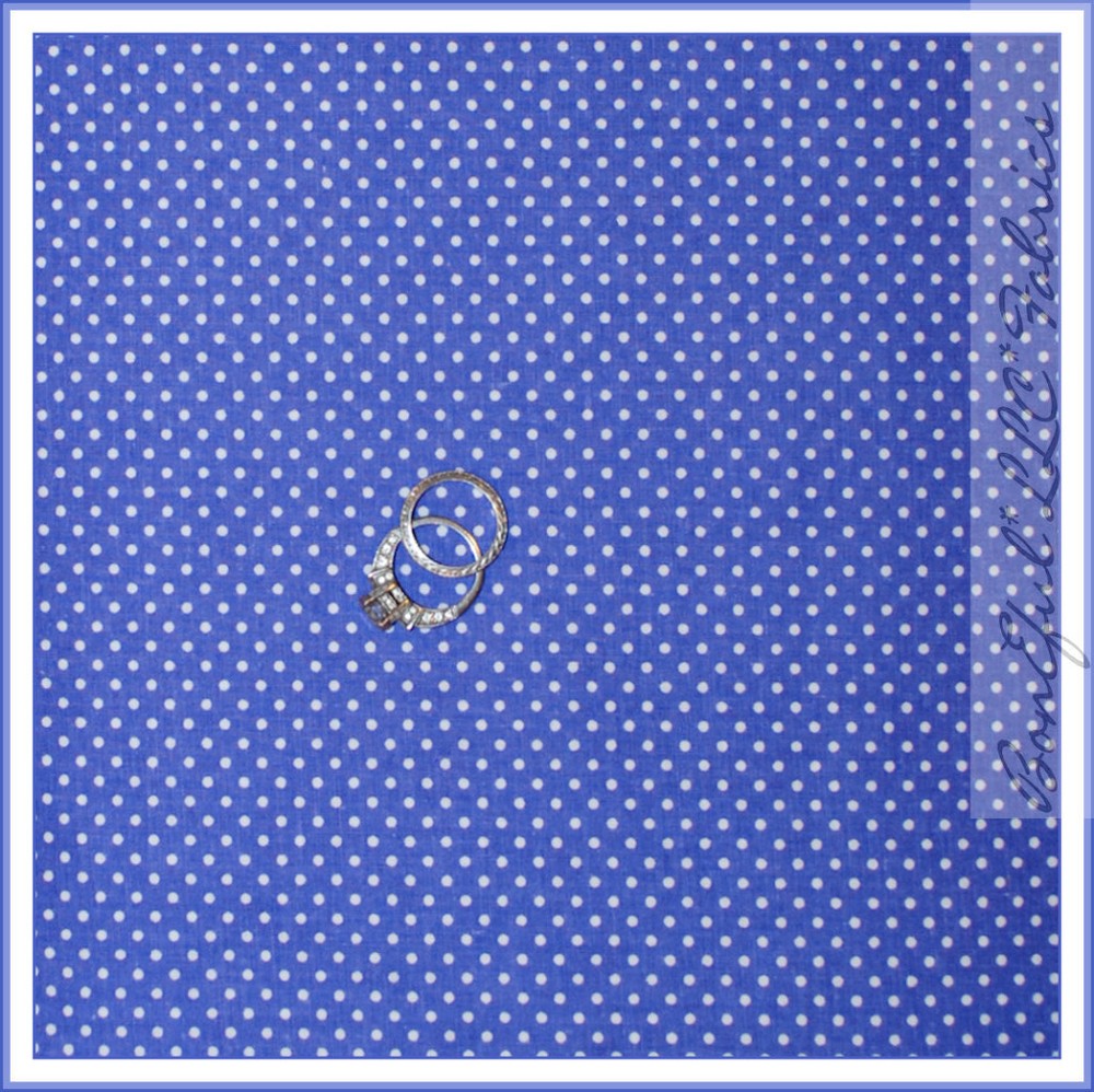 BonEful Fabric FQ Cotton Quilt VTG Periwinkle Purple Blue White Little Polka Dot