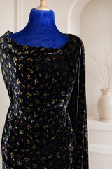 2.8 yd/ Vintage Mulberry Silk Velvet Devore Fabric Luxury Uzbek Oriental Textile