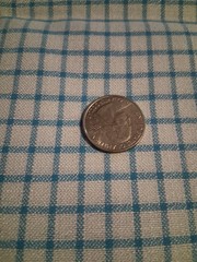 Blue And White Cotton Blend Checks/Plaid Fabric 45″ X 56″