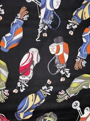 Tee Time Golf Bags Kanvas Cotton Fabric 1/2 Yard (18 By 44”) New