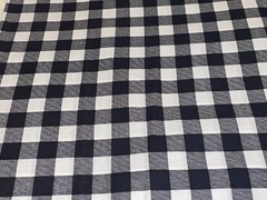 45″ X 44″ Black & White Check Gingham Plaid Cotton Fabric Large Squares