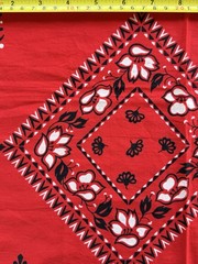 VINTAGE Bandana Cotton Fabric Remnant Sale 15×15 100% Cotton Craft Sew Create