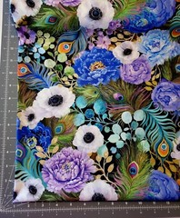 “Flourish” Elegant Peacock Floral, Flower Fabric•1 yd BTY*Cust Fav! Gorgeous!