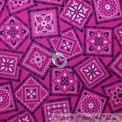 BonEful Fabric FQ Cotton Quilt Pink White Black Cowgirl Flower Heart Bandana USA