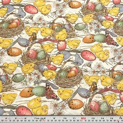 Vintage 1995 Chickadee Phillip De Leon Alexander Henry Cotton Remnant 13″ x 44″
