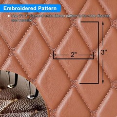 Brown Quilted Diamond PU Fabric 59″ W Foam Back Automotive Upholstery 1-5 Yard