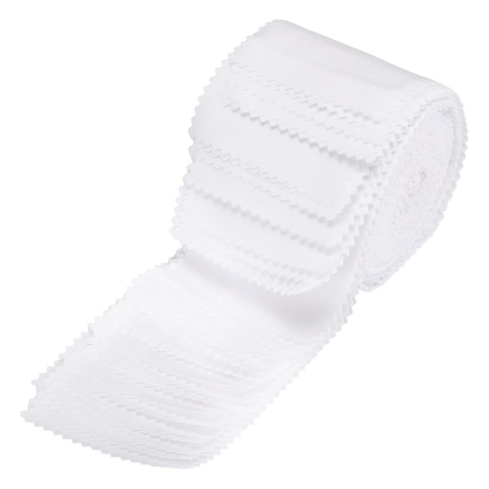 Cotton Roll Quilting Fabric, 40 Pcs White Pre-Cut Strips 2.5 x 20 Inches