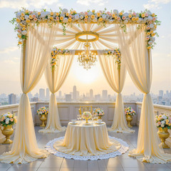 Light Champagne Wedding Arch Draping Fabric, 1 Pack 29″ X 20FT Sheer Fabric Arch