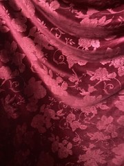 Luxury Embossed Merlot Velvet Flower Design 4-way Stretch 58/60” Sold By The yd.