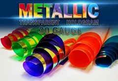 30 Gauge Metallic Transparent Hologram Plastic Vinyl Fabric 38″ Wide Sold BTY