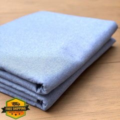 LaSilk Faux Linen Upholstery Fabric Grey Blue 1 Yard