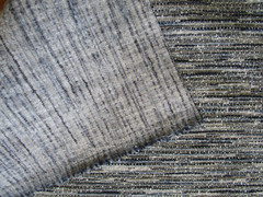 Decorators Upholstery Fabric Metaphores Blues Black Grey Ivory Striated 7.88Yd