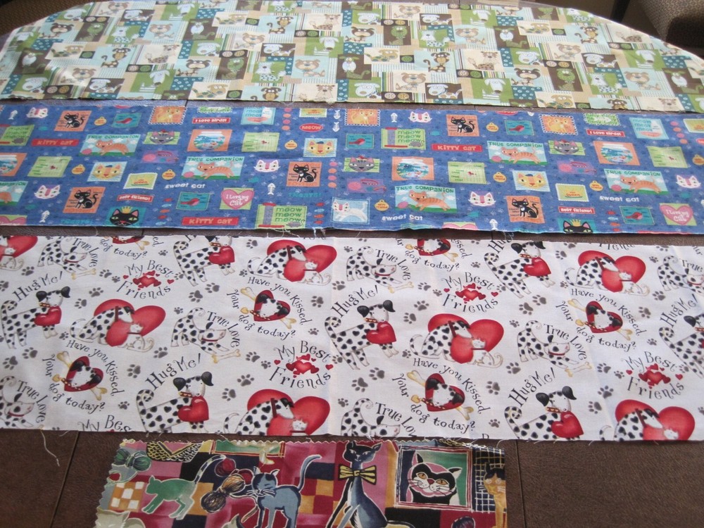 4 individual Cat and Dog Fabrics-NEW