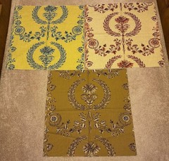 3 Sample 24″ x 24″ Designer Fabric pieces – #3