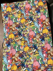 Nintendo Super Mario And Friends – 100% Cotton Fabric – Dimensions: 36”x42”