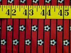 SOCCER BALLS ALLOVER STRIPES 100% POLYESTER FABRIC 31X43 INCHES