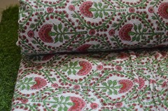 Hand Block Printed Fabric 100%Cotton 4 Yard NO TARRIF CHARGES 100%✅ ZK_133