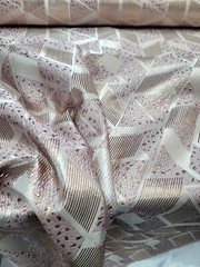 PINK ROSE GOLD Triangle Brocade Fabric Sold By The Yard Textured Metallic Fabric
