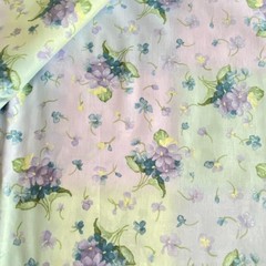 1 YD Violet Floral Fabric Traditions Purple Green Cotton Print