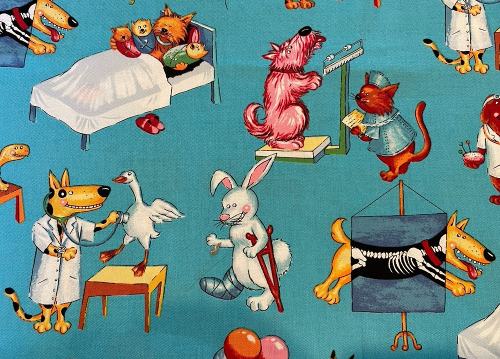 Alexander Henry Fabric “Whats Up Doc” Vet Animal Clinic Hospital – ONE YARD