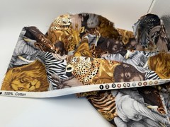 Serengeti Safari Jungle Animal Print Zebra Elephant Northcott Cotton Fabric 19”
