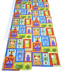 Googlies Monsters Cheater Quilt Blocks Juvenile Cotton Fabric Benartex 1.5 YDS