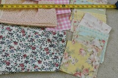 Lot, Quilt Cotton Pieces & Scraps, Beiges, 3 Pounds & 1 Ounces, S13