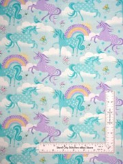 Unicorn Rainbow Cotton Fabric Cloud Butterfly Stars FabricTraditions By The Yard