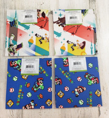 Lot of 4 Disney Toy Story & Mario World Fat Quarter Cotton 18″ x 22″ each NEW