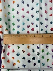 Lot Of 3 Quilt Fabric 3.5 Yards Tie Dye Cats Rainbow Paw Prints Polka Dots