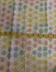 VTG Yellow Pink & Blue Florals White Granniecore Cottagecore BTFQ 36″wide