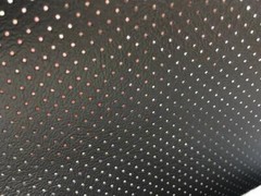 SHIP FOLDED PERFORATED Black faux leather vinyl commercial upholstery fabric 54″