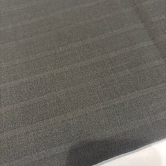 100% Wool Crepe Fabric Charcoal Gray Stripe 2.5 Yards 60 Wide Suiting