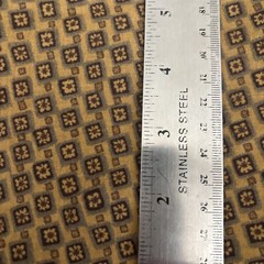LOT 4 pieces tan bron print fabric One with bunnies 3 remnants 1