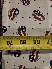 BTHY WHITE W RED WHITE BLUE FLAG HEARTS PATRIOTIC COTTON FABRIC 43 X 70 JULY 4TH
